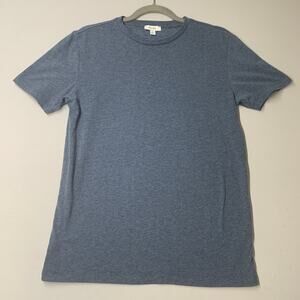 Reiss Men T Shirt S Blue Heathered Crewneck Cotton Soft Tee Shirt Short Sleeve